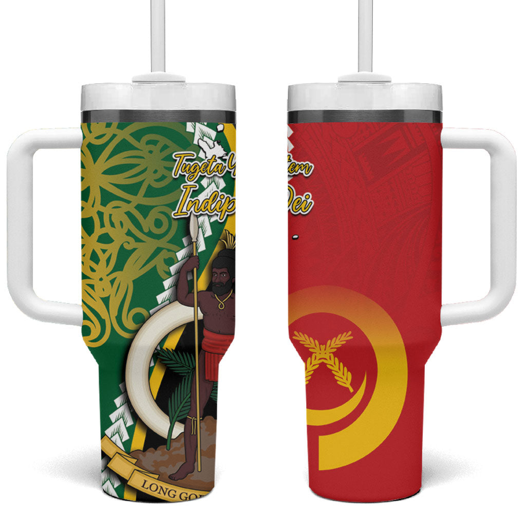 Ni-Vanuatu Indipendens Dei Celebretem Tumbler With Handle Yumi Yumi Yumi LT7 One Size: 40 oz Multicolor - Polynesian Pride