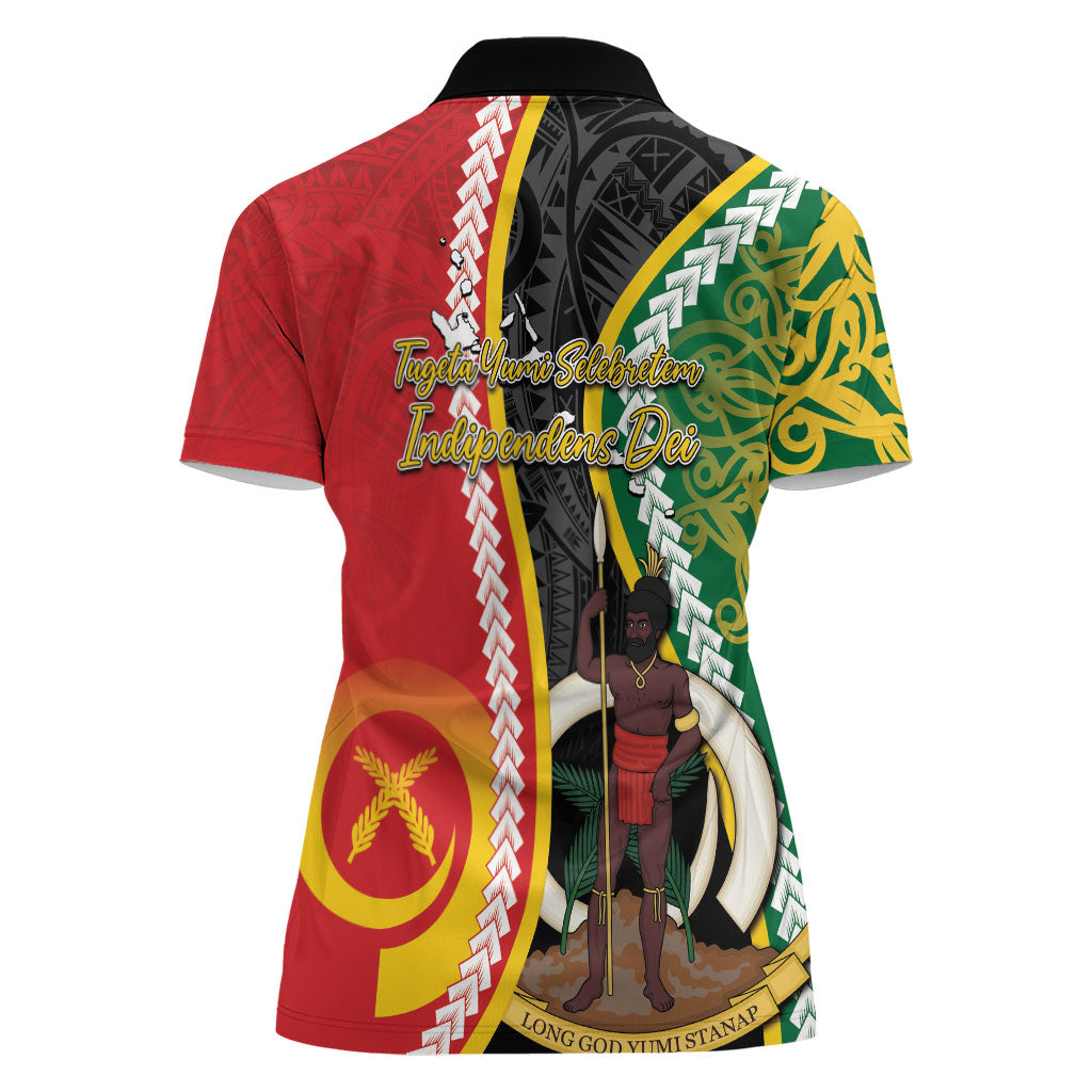 Ni-Vanuatu Indipendens Dei Celebretem Women Polo Shirt Yumi Yumi Yumi LT7 - Polynesian Pride