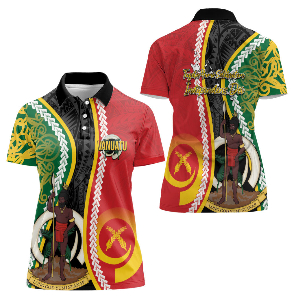 Ni-Vanuatu Indipendens Dei Celebretem Women Polo Shirt Yumi Yumi Yumi LT7 - Polynesian Pride