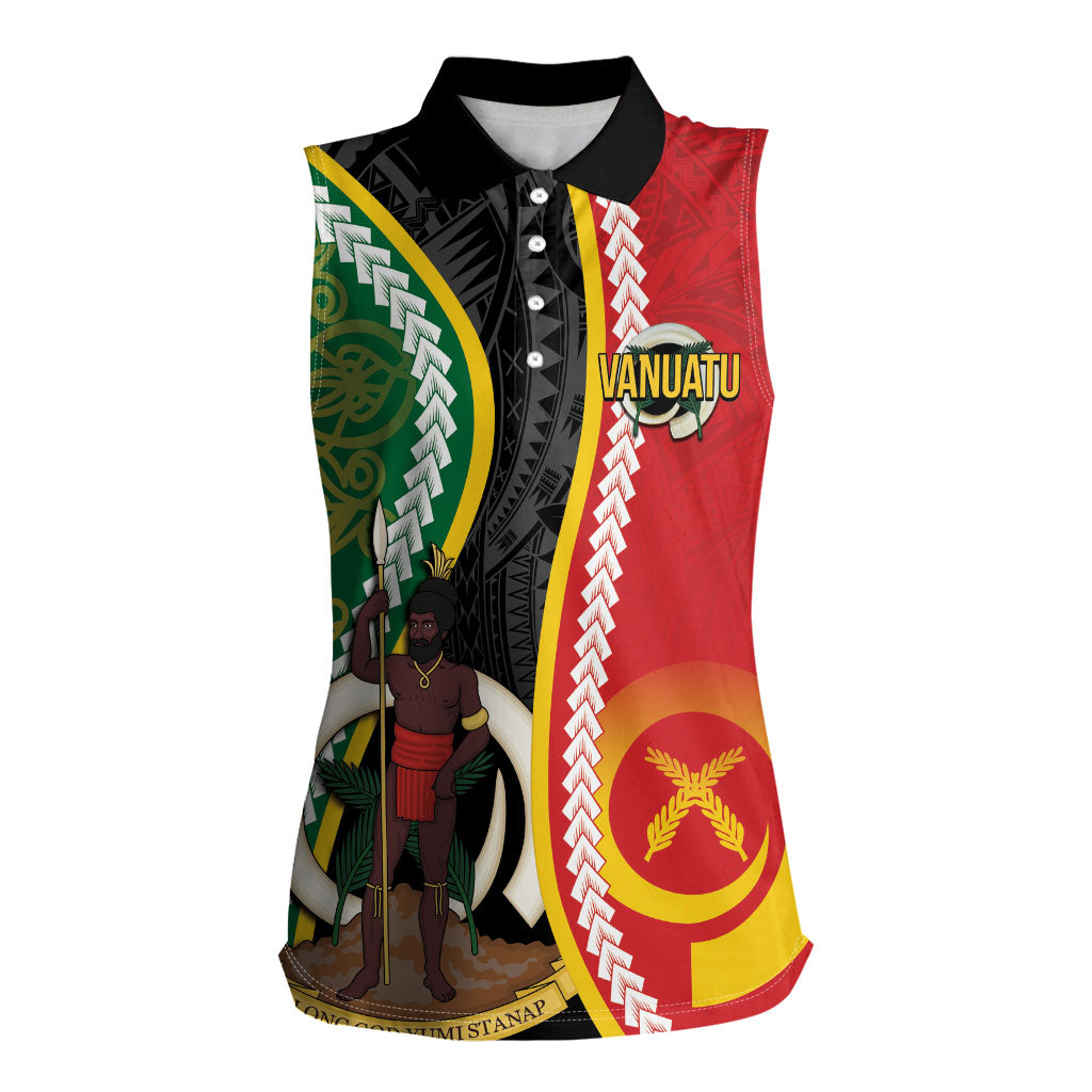 Ni-Vanuatu Indipendens Dei Celebretem Women Sleeveless Polo Shirt Yumi Yumi Yumi LT7 Female Multicolor - Polynesian Pride