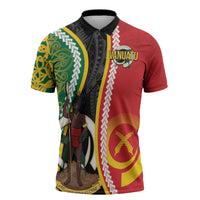 Ni-Vanuatu Indipendens Dei Celebretem Zipper Polo Shirt Yumi Yumi Yumi LT7 Multicolor - Polynesian Pride
