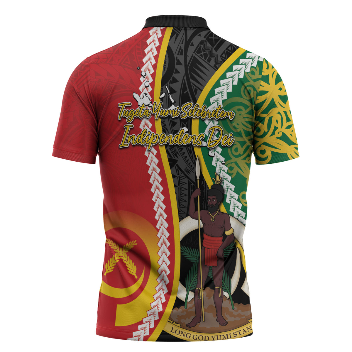 Ni-Vanuatu Indipendens Dei Celebretem Zipper Polo Shirt Yumi Yumi Yumi LT7 - Polynesian Pride