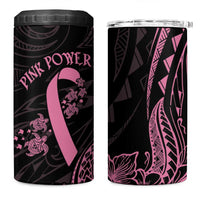 Polynesian Pink Power 4 in 1 Can Cooler Tumbler Breast Cancer Ribbon Turtle and Flowers LT7 One Size: 16 oz Pink - Polynesian Pride