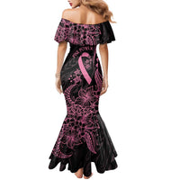 Polynesian Pink Power Family Matching Mermaid Dress and Hawaiian Shirt Breast Cancer Ribbon Turtle and Flowers LT7 - Polynesian Pride