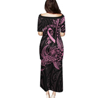 Polynesian Pink Power Family Matching Puletasi and Hawaiian Shirt Breast Cancer Ribbon Turtle and Flowers LT7 - Polynesian Pride