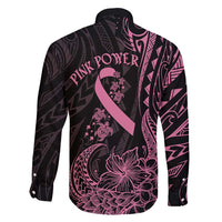 Polynesian Pink Power Family Matching Tank Maxi Dress and Hawaiian Shirt Breast Cancer Ribbon Turtle and Flowers LT7 - Polynesian Pride