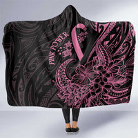 Polynesian Pink Power Hooded Blanket Breast Cancer Ribbon Turtle and Flowers LT7 One Size Pink - Polynesian Pride