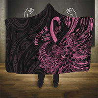Polynesian Pink Power Hooded Blanket Breast Cancer Ribbon Turtle and Flowers LT7 - Polynesian Pride