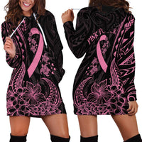 Polynesian Pink Power Hoodie Dress Breast Cancer Ribbon Turtle and Flowers LT7 - Polynesian Pride