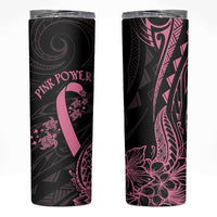 Polynesian Pink Power Skinny Tumbler Breast Cancer Ribbon Turtle and Flowers LT7 Pink - Polynesian Pride