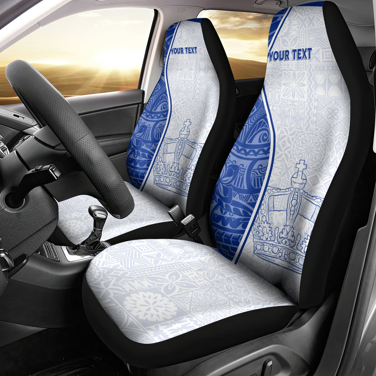 Personalised Queen Victoria School Car Seat Cover QVS Old Boys LT7 - Polynesian Pride