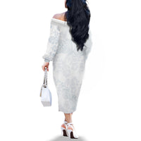 Samoa White Sunday Family Matching Off Shoulder Long Sleeve Dress and Hawaiian Shirt Hibiscus Special LT7 - Polynesian Pride
