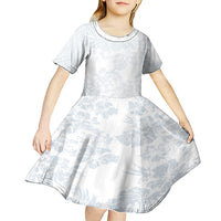 Samoa White Sunday Kid Short Sleeve Dress Hibiscus Special LT7 - Polynesian Pride