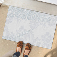 Samoa White Sunday Rubber Doormat Hibiscus Special LT7 - Polynesian Pride