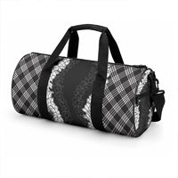 Hawaii Aloha Plumeria Lei Black Palaka Duffle Bag