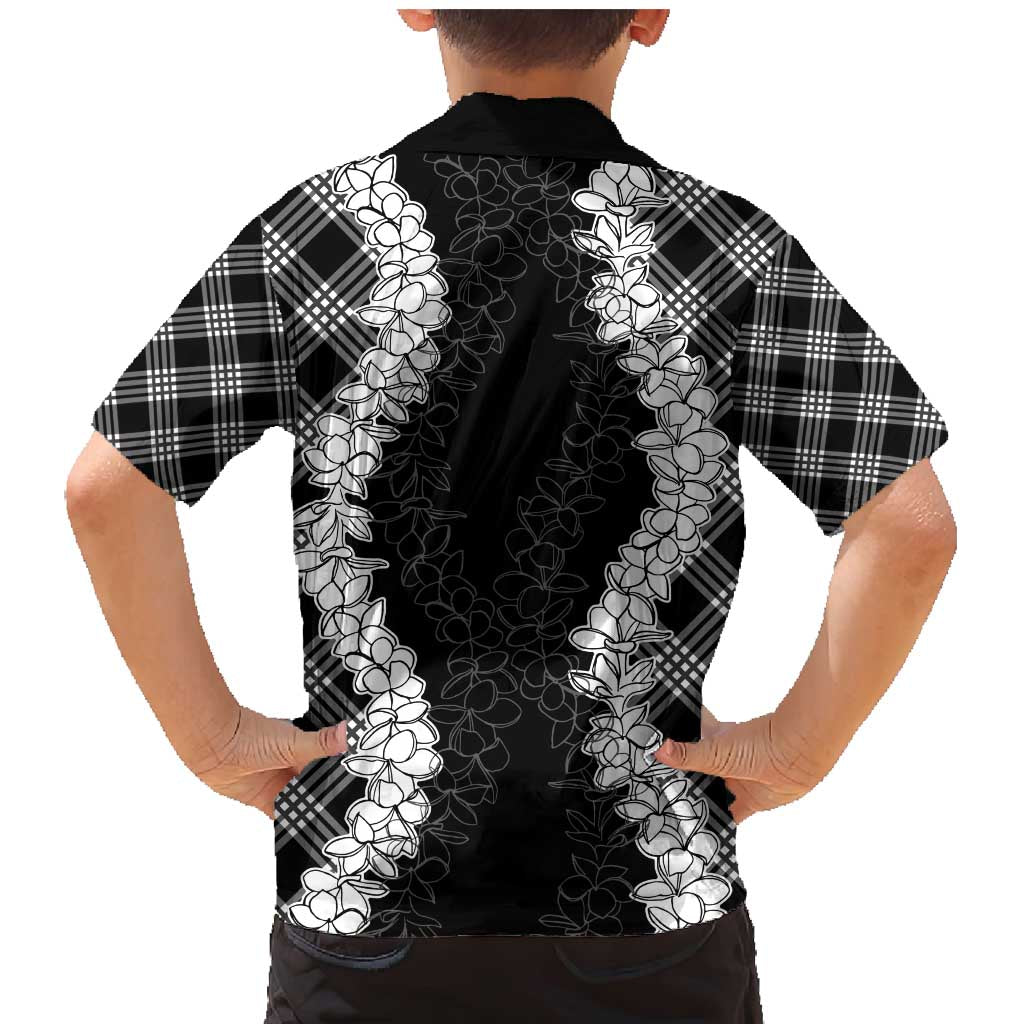 Hawaii Aloha Plumeria Lei Black Palaka Family Matching Mermaid Dress and Hawaiian Shirt LT7 - Polynesian Pride