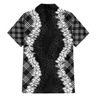 Hawaii Aloha Plumeria Lei Black Palaka Family Matching Off Shoulder Short Dress and Hawaiian Shirt LT7 - Polynesian Pride