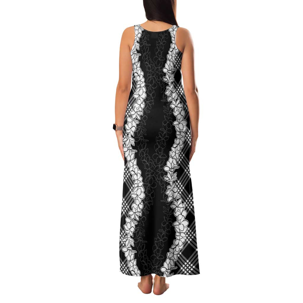 Hawaii Aloha Plumeria Lei Black Palaka Family Matching Tank Maxi Dress and Hawaiian Shirt LT7 - Polynesian Pride