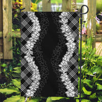 Hawaii Aloha Plumeria Lei Black Palaka Garden Flag LT7 Garden Flag Black - Polynesian Pride