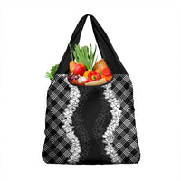 Hawaii Aloha Plumeria Lei Black Palaka Grocery Bag LT7 1-pack One Size Black - Polynesian Pride