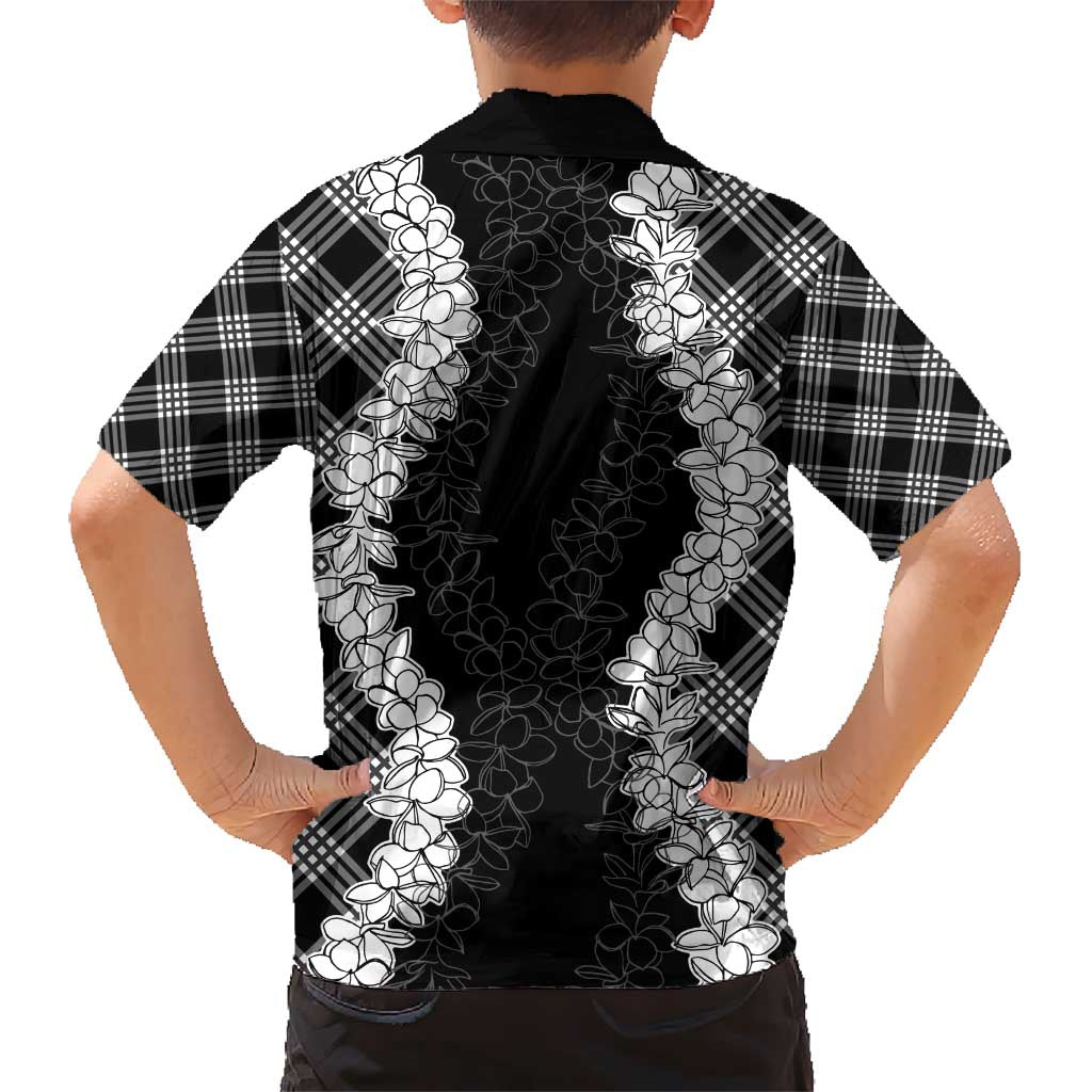 Hawaii Aloha Plumeria Lei Black Palaka Hawaiian Shirt - Polynesian Pride
