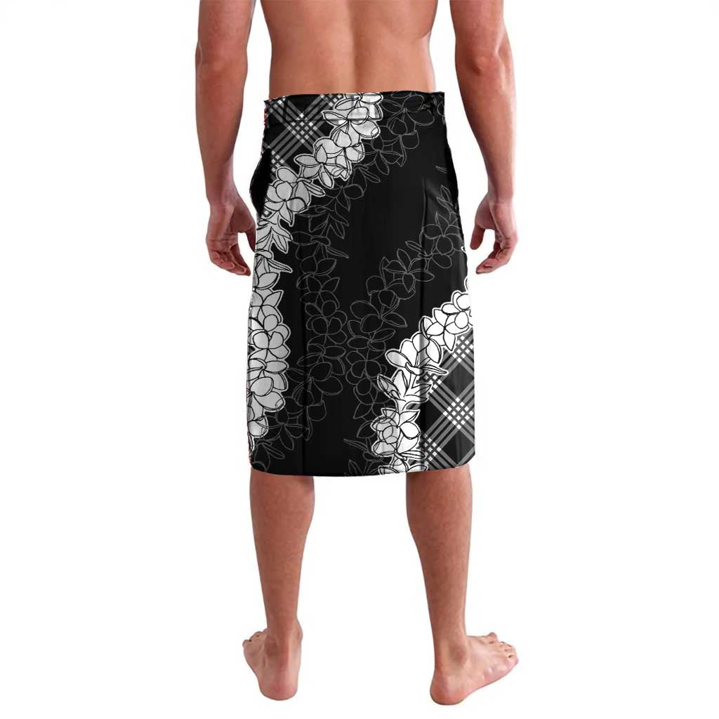 Hawaii Aloha Plumeria Lei Black Palaka Lavalava - Polynesian Pride