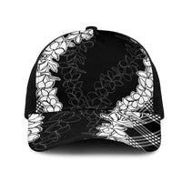 Hawaii Aloha Plumeria Lei Black Palaka Mesh Trucker Cap - Polynesian Pride