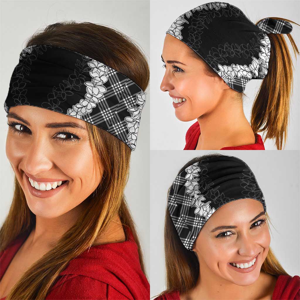 Hawaii Aloha Plumeria Lei Black Palaka Neck Gaiter LT7 - Polynesian Pride