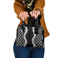 Hawaii Aloha Plumeria Lei Black Palaka Shoulder Handbag LT7 One Size Black - Polynesian Pride