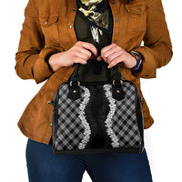 Hawaii Aloha Plumeria Lei Black Palaka Shoulder Handbag LT7 - Polynesian Pride