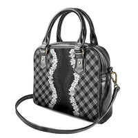 Hawaii Aloha Plumeria Lei Black Palaka Shoulder Handbag LT7 - Polynesian Pride