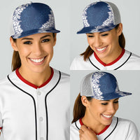 Hawaii Aloha Plumeria Lei Navy Palaka Baseball Net Cap - Polynesian Pride