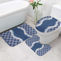 Hawaii Aloha Plumeria Lei Navy Palaka Bathroom Set - Polynesian Pride