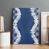 Hawaii Aloha Plumeria Lei Navy Palaka Canvas Wall Art LT7 - Polynesian Pride