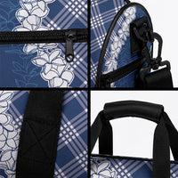 Hawaii Aloha Plumeria Lei Navy Palaka Duffle Bag