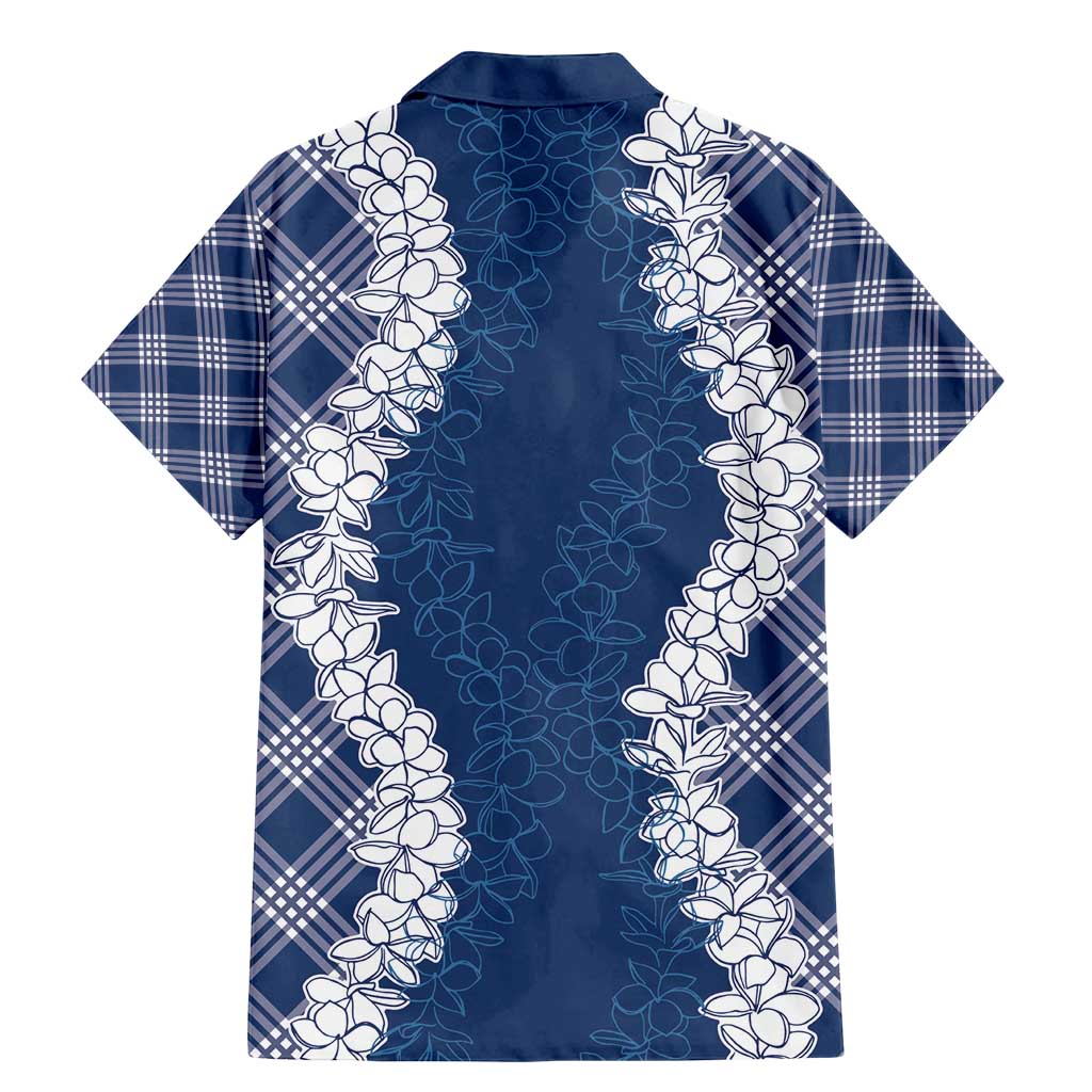 Hawaii Aloha Plumeria Lei Navy Palaka Family Matching Mermaid Dress and Hawaiian Shirt LT7 - Polynesian Pride