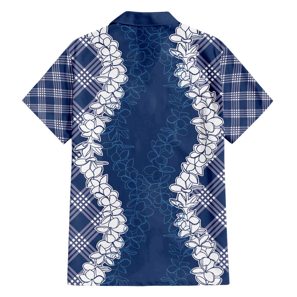 Hawaii Aloha Plumeria Lei Navy Palaka Family Matching Summer Maxi Dress and Hawaiian Shirt LT7 - Polynesian Pride