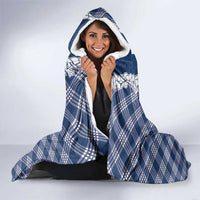 Hawaii Aloha Plumeria Lei Navy Palaka Hooded Blanket - Polynesian Pride