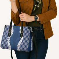 Hawaii Aloha Plumeria Lei Navy Palaka Leather Bag - Polynesian Pride