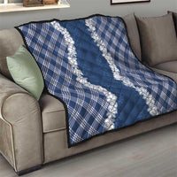 Hawaii Aloha Plumeria Lei Navy Palaka Quilt - Polynesian Pride
