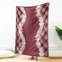 Hawaii Aloha Plumeria Lei Scarlet Palaka Blanket LT7 - Polynesian Pride