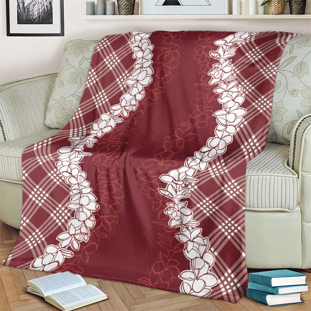 Hawaii Aloha Plumeria Lei Scarlet Palaka Blanket LT7 - Polynesian Pride