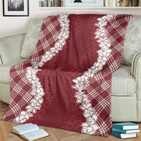 Hawaii Aloha Plumeria Lei Scarlet Palaka Blanket LT7 - Polynesian Pride