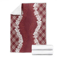 Hawaii Aloha Plumeria Lei Scarlet Palaka Blanket LT7 - Polynesian Pride