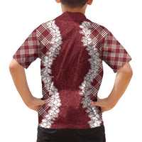 Hawaii Aloha Plumeria Lei Scarlet Palaka Family Matching Puletasi and Hawaiian Shirt LT7 - Polynesian Pride
