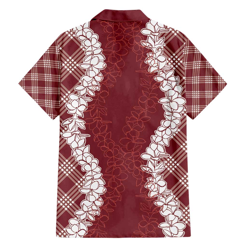 Hawaii Aloha Plumeria Lei Scarlet Palaka Family Matching Puletasi and Hawaiian Shirt LT7 - Polynesian Pride