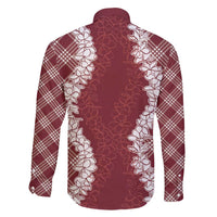Hawaii Aloha Plumeria Lei Scarlet Palaka Family Matching Puletasi and Hawaiian Shirt LT7 - Polynesian Pride