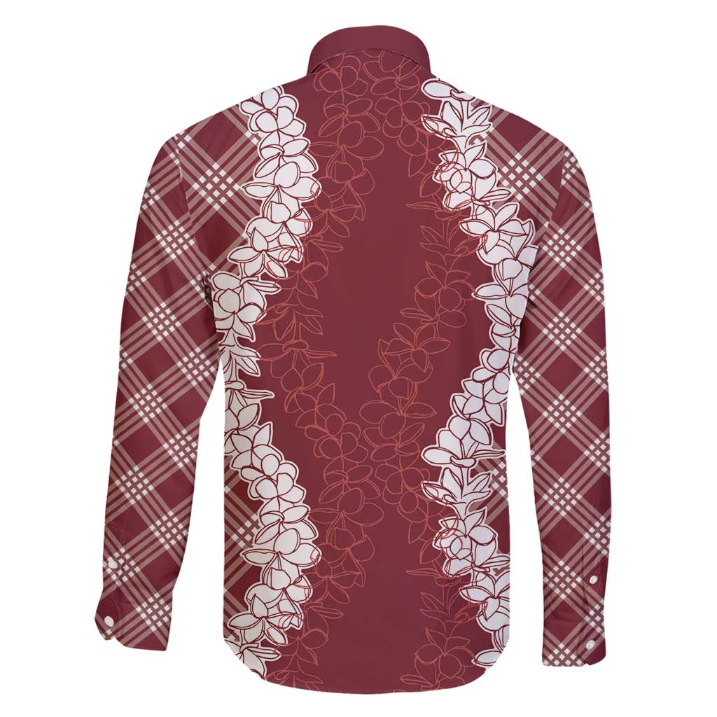 Hawaii Aloha Plumeria Lei Scarlet Palaka Family Matching Short Sleeve Bodycon Dress and Hawaiian Shirt LT7 - Polynesian Pride