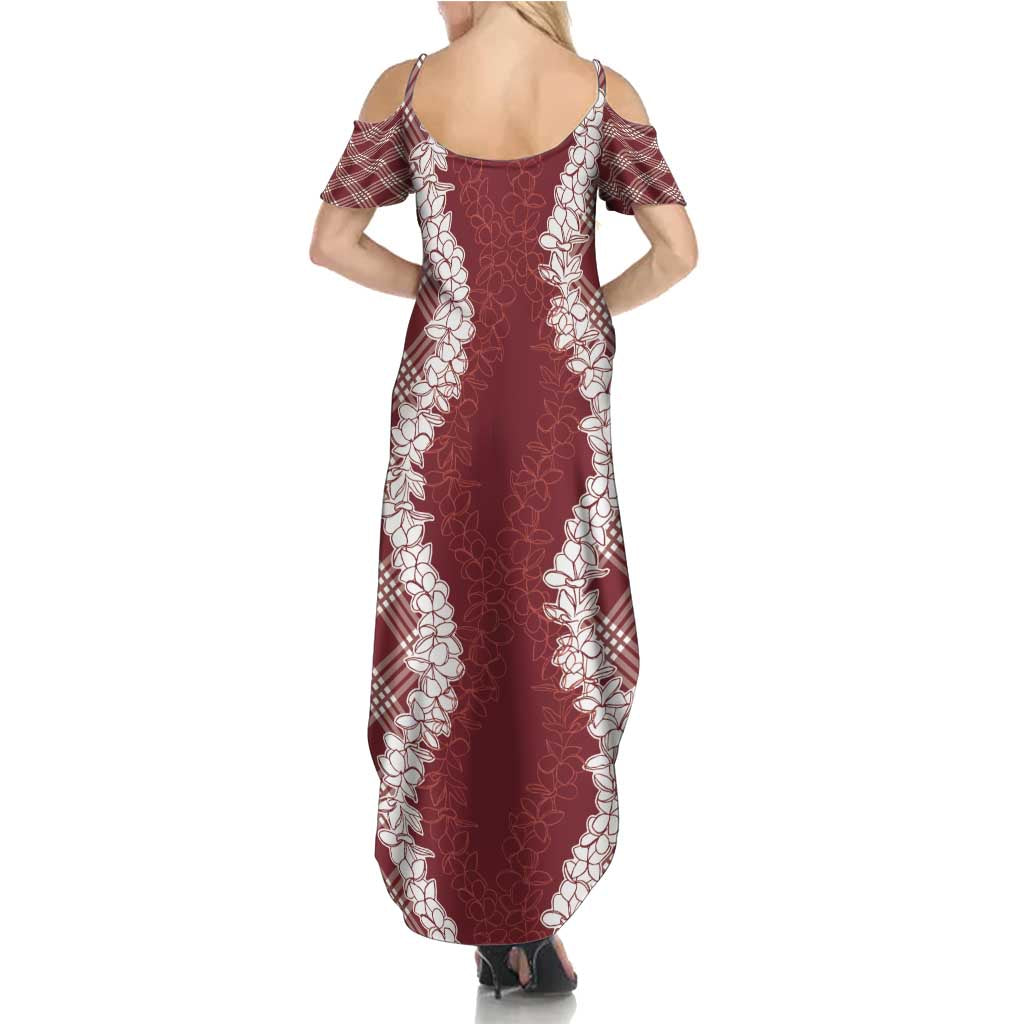 Hawaii Aloha Plumeria Lei Scarlet Palaka Family Matching Summer Maxi Dress and Hawaiian Shirt LT7 - Polynesian Pride