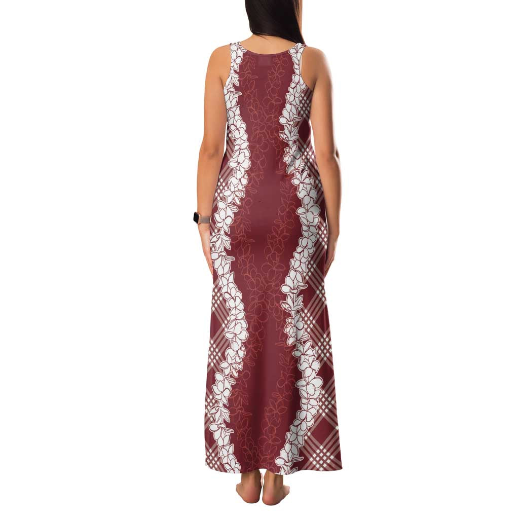 Hawaii Aloha Plumeria Lei Scarlet Palaka Family Matching Tank Maxi Dress and Hawaiian Shirt LT7 - Polynesian Pride